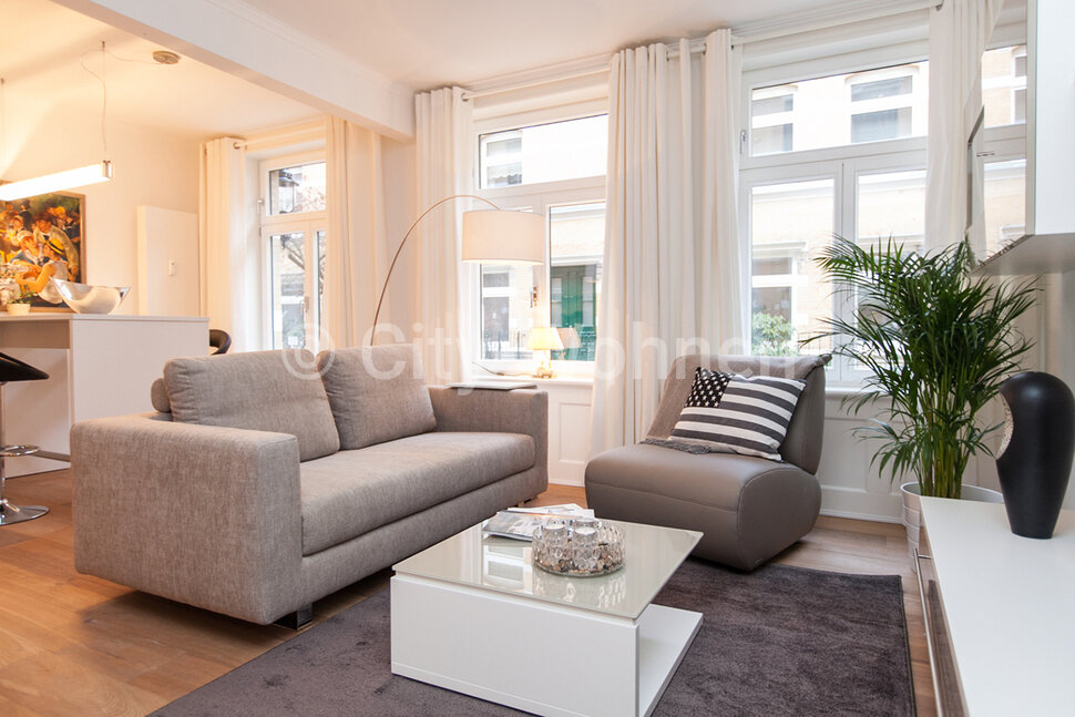 furnished apartement for rent in Hamburg Rotherbaum/Rothenbaumchaussee.  living room