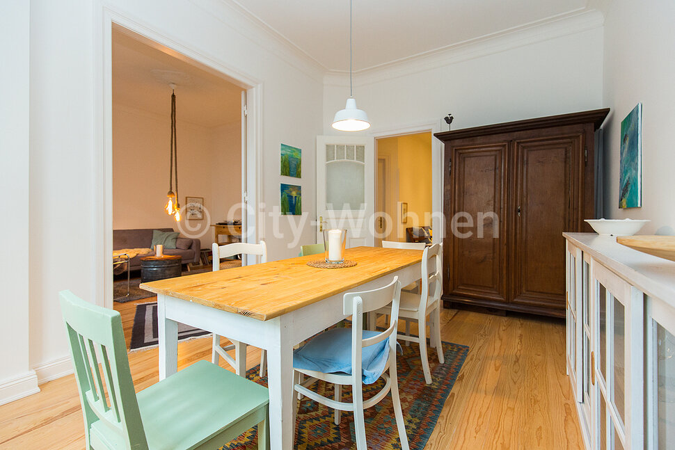 Alquilar apartamento amueblado en Hamburgo Eimsbüttel/Lutterothstraße.  comedor