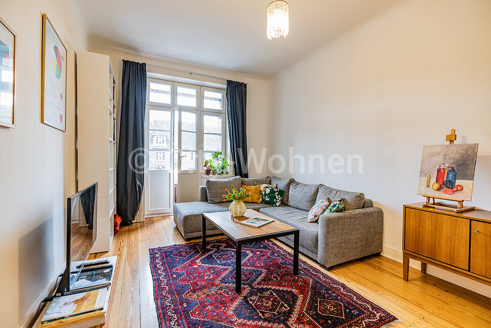 Alquilar apartamento amueblado en Hamburgo Eppendorf/Kellinghusenstraße.  salón