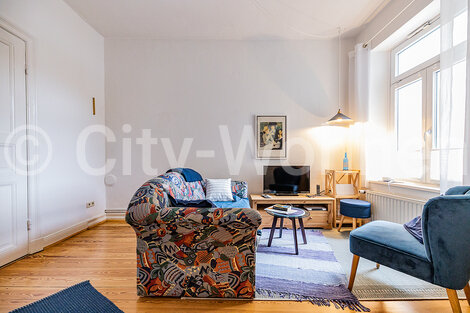 Alquilar apartamento amueblado en Hamburgo Eimsbüttel/Hellkamp. salón