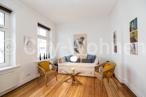 moeblierte Wohnung mieten in Hamburg Ottensen/Keplerstraße. Wohnzimmer